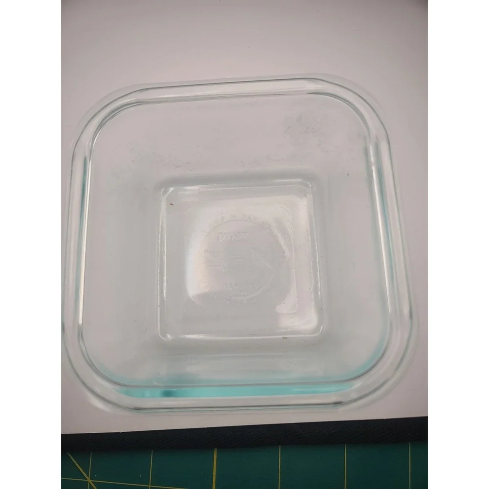 Pyrex 1 Cup 236 mL Clear Glass Storage Container Dish Square 1300 Made in USA